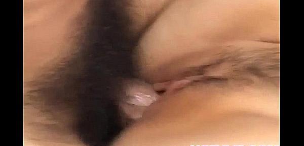  Haruka Aizawa in fishnets has hairy twat licked and drilled